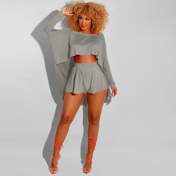 Sexy fashion casual loose bat top shorts suit XY8066