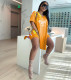 Fashion casual splash ink two-piece suit D8020