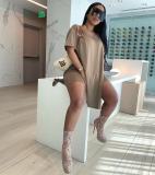 Fashion casual solid color two-piece suit D8015