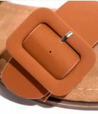Casual summer women's shoes large size big buckle solid color soft sole comfortable one-foot sandals and slippers HWJ461