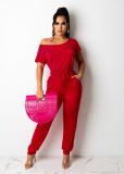 Women's clothing solid color fashion casual street wear jumpsuit Y8086