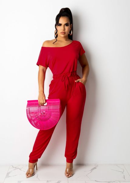 Women's clothing solid color fashion casual street wear jumpsuit Y8086