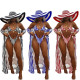 Beach suit swimsuit three-piece suit printed suit bikini swimsuit F1620