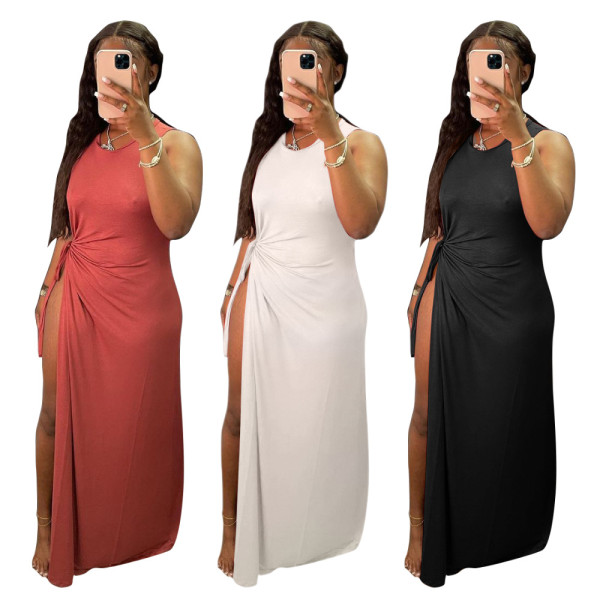 Women's long skirt split dress with straps sexy nightclub skirt AB6657