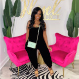 Pure color fashion casual street wear jumpsuit (with pockets) NY88035