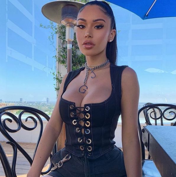 Lace-up denim vest elastic eyelet fashion vest F8364