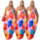 Women's plus size suspender skirt summer colorful pocket dress BL026