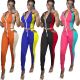 Slim-fit hit color sports suit stitching fashion suit F8361