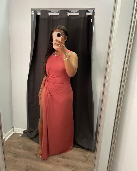Women's long skirt split dress with straps sexy nightclub skirt AB6657