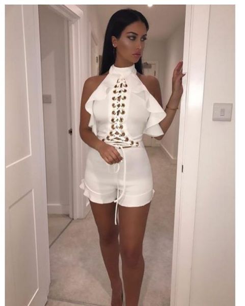 Sexy machine eye halter neck shorts with wooden ears L0138