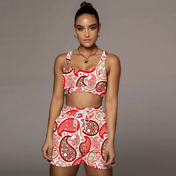 Bohemian Printed Casual Suit Fashion Beach Suit F88365