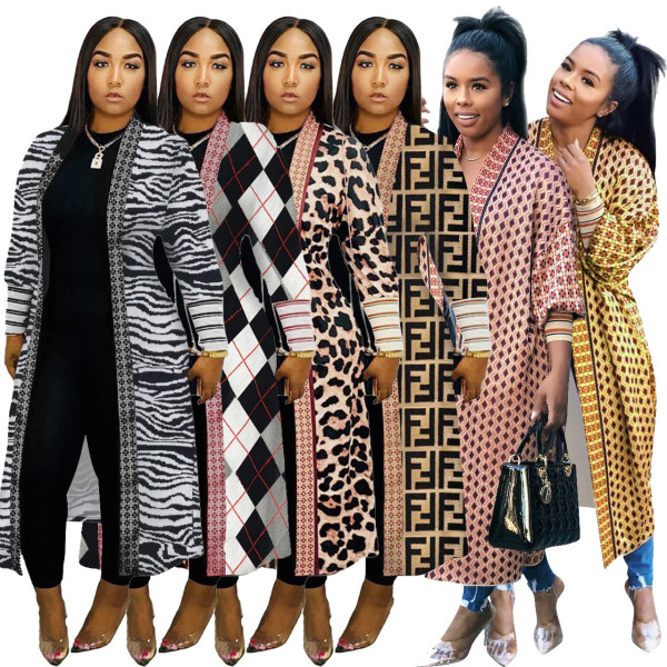Autumn and winter threaded sleeve cardigan jacket Q319