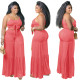 Sexy sling pleated wide-leg pants two-piece suit Q21Y858