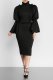 Fashion sexy wood ear side trumpet sleeve pencil dress L0169