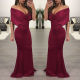Sexy one-shoulder deep V solid color mermaid dress L0152