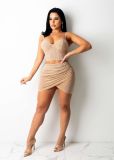Sexy hot diamond fashion deep V slim two-piece nightclub skirt VK2148