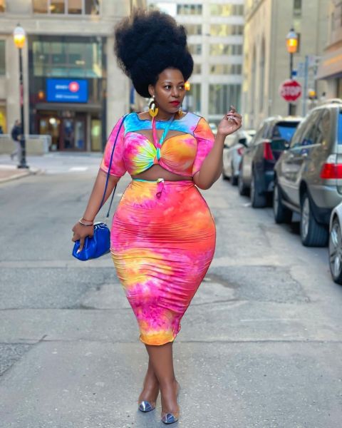 Plus size women's clothing spot European and American new style tie-dye printing plus size short sleeve half skirt two-piece suit J21S6058