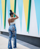Women's wear ripped personality washed sexy jeans Q21Y930