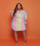 Sexy fashion irregular color dress short skirt VK2149