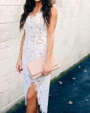 V-neck lace sexy slim dress G8004