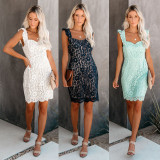 Lace eyelash sling dress G8002