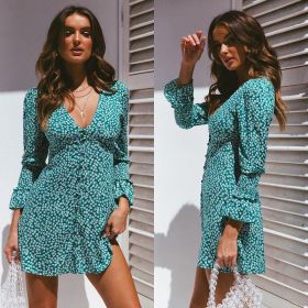 Chiffon Printed Sexy French Dress Tea Break Dress G8014