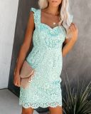 Lace eyelash sling dress G8002