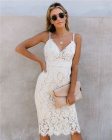 V-neck lace sexy slim dress G8015
