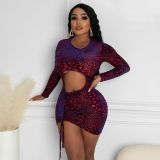 Sexy women's round neck strapless dress A7186