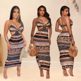 Spring and summer new sexy halter strap print dress SH7251