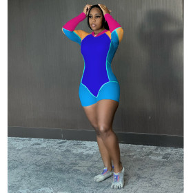 Positioning printed women's jumpsuit autumn contrast sports pants tight-fitting comfortable jumpsuit YY5300