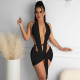 Sexy V-neck straps summer two-piece nightclub clothes A7178