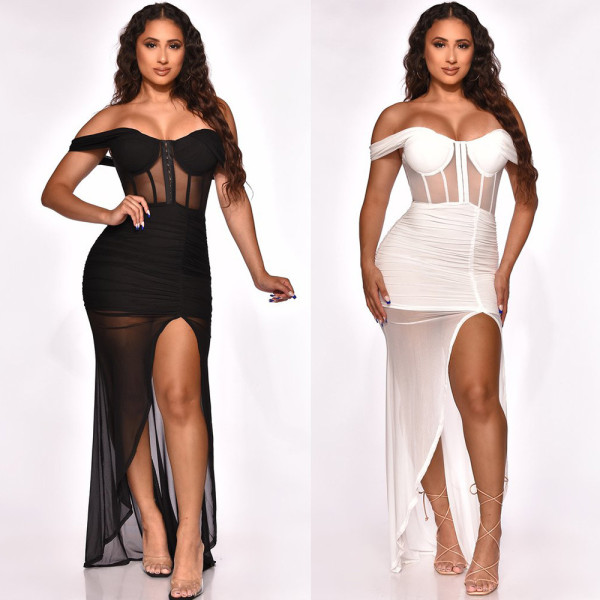 Sexy strapless slim dress nightclub wear A7188