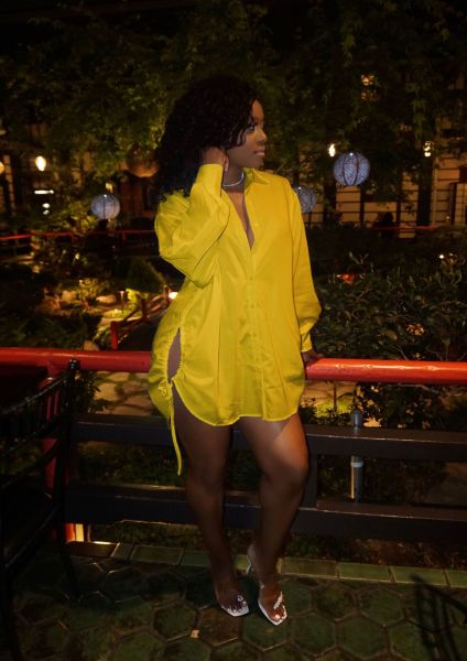 Women's sexy shirt dress ruffled long-sleeved large shirt loose autumn AL179