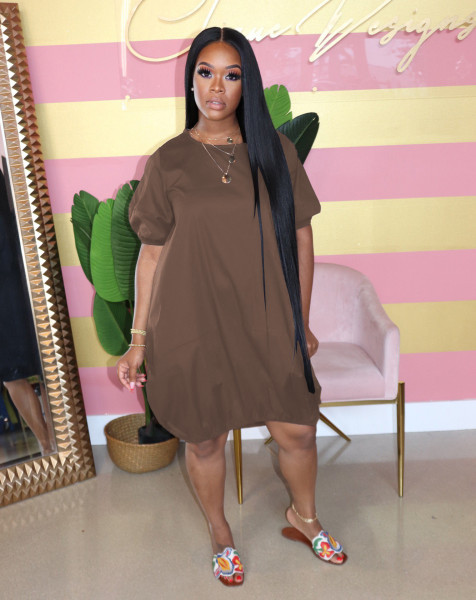 Women's dress bubble skirt plus size big T-shirt lantern skirt short sleeve summer AL107