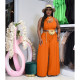 Casual fashion short sleeve solid color two-piece suit A8821