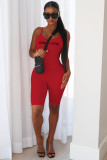 Solid color tights halter bodysuit M1142