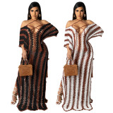Women's summer beachwear crochet strapless off-the-shoulder dress in stock Y429