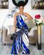 Plus size women's new style printed wrap-chest wide loose jumpsuit wide-leg pants Y1317