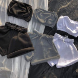 Women's summer new high-waist lace-up fashion casual shorts and chest wrap suit A8809