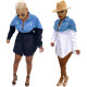 Fashion sexy denim stitching color single-breasted dress WY6836