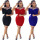 Fashion sexy solid color sling bag hip short skirt front chest big bow dress WY6771