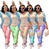 New casual fashion color fringed four season pants women's clothing M9068