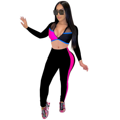 Women's fashion suit sexy nightclub net yarn body shaping two-piece suit J6227