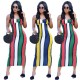 Summer sexy striped dress casual suspender dress J6216