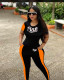Women's casual suit two-piece suit sexy letter two-piece suit J6215