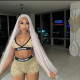 Two-piece fashion casual letter net yarn perspective suit W8383
