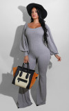 Fashion women's clothing wholesale special lantern sleeve pit strip jumpsuit BN7133
