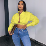New style women's sexy short chest and navel fashion puff sleeve short personalized shirt  Q20601T
