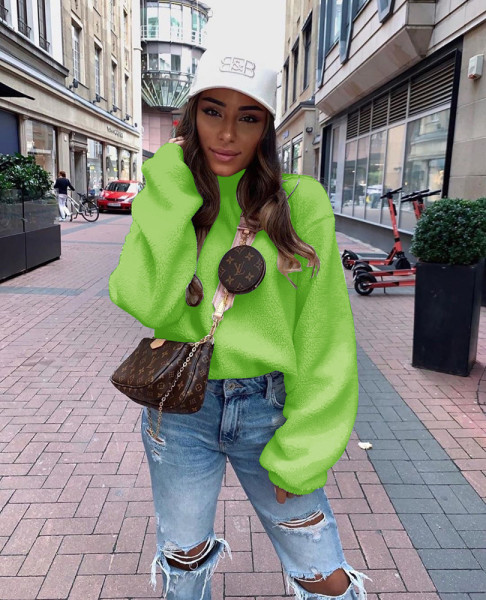 Fashion women's clothing wholesale warm fleece fashion all-match blouse BN7039